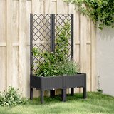 vidaXL Cvetlično korito z oporno mrežo črno 80x40x142 cm PP Cene