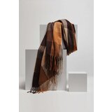 Marisse Elegant Brown Checkered Scarf | Shoptok.si
