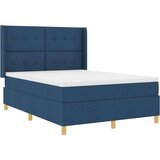 Box Postelja z vzmetnico z vzmetnico Modra 140 x 200 cm blago, (5000142057) | Shoptok.si