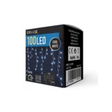 Zelux LED zavesa na baterije 100 LED 2.5m hladno bela zelen kabel Cene