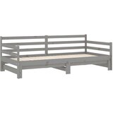 Dnevni ležaj na izvlačenje 2 x (90 x 200) cm sivi od borovine | shoptok.hr