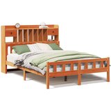  Knjižna postelja brez vzmetnice vošč. rjava 150x200 cm borovina, (21609867) | Shoptok.si
