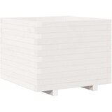  Vrtno cvetlično korito belo 60x60x49,5 cm trdna borovina | Shoptok.si