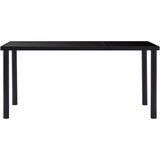  Blagovaonski stol crni 160 x 80 x 75 cm od kaljenog stakla | shoptok.hr