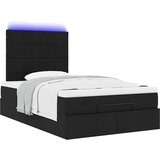  Otomanski okvir kreveta s madraca crni 120x190 cm od tkanine | shoptok.hr