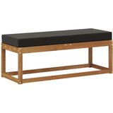  Vanjska Klupa Stolica s jastukom Prirodna 115 x 43 x 37 cm - Prirodna i crno 115 cm Otvoreno područje nogu | shoptok.hr