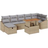  8-dijelni vrtni set kauča s jastučićima Bež Poli Ratan | shoptok.hr