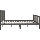  Posteljni okvir siv iz trdnega lesa 200x200 cm, (20646121) | Shoptok.si