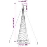 vidaXL LED božično drevesce večbarvno 138.5 x 138.5 x 399 cm Kovina | Shoptok.si