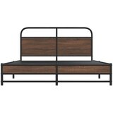  Metalni okvir kreveta bez madraca smeđa boja hrasta 160x200 cm | shoptok.hr