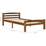  Posteljni okvir medeno rjav iz trdne borovine 90x200 cm, (20645774) | Shoptok.si