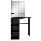  Kutni toaletni stolić s LED svjetlima crni 111 x 54 x 141,5 cm | Eponuda.com