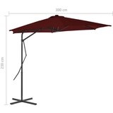  Vrtni suncobran s čeličnom šipkom bordo 300 x 230 cm | shoptok.hr