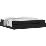 vidaXL Posteljni okvir z vzmetnico z vzmetnico 2 pcs Črna PVC, (5000123749) | Shoptok.si