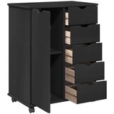  Gležnji kabinet Črna 63,5 x 39 x 79 cm Masivno borovo les, (5000232434) | Shoptok.si