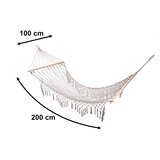  Vrtna viseća mreža u boho stilu s mrežastom resom – 200 cm, siva | shoptok.hr