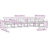  Set vanjskih sofa 6 kom. Prirodna i krem Smeđa 410 x 172,5 x 73 cm | shoptok.hr