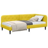 vidaXL Kotna postelja z vzglavjem Rumena 90 x 190 cm Žamet | Shoptok.si