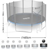  Vrtni trampolin Neo-Sport 15 ft / 465 cm s vanjskom zaštitnom mrežom i ljestvama | shoptok.hr