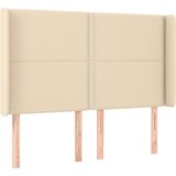  Box spring postelja z vzmetnico LED krem 140x200 cm blago, (20724132) | Shoptok.si
