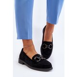 VINCEZA Women's Suede Moccasins with Decoration Black Echonesa | shoptok.hr
