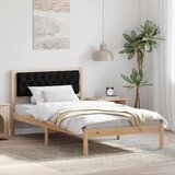  konstrukcija postelje z vzglavjem črna 100 x 200 cm blago, (5000084596) | Shoptok.si