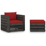  2-dijelna vrtna garnitura s jastucima sivo impregnirano drvo | shoptok.hr