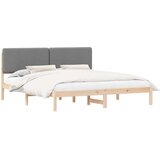  Krevetni okvir s tapiciranim uzglavljem Svijetlo siva - Smeđa i svijetlo siva 200 x 200 cm | shoptok.hr