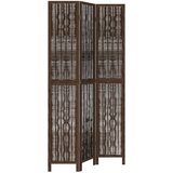 Furnova Paravan 3-delni temno rjav trden les pavlovnije, (21929760) | Shoptok.si
