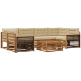 vidaXL Zunanja garnitura za sedenje z blazino 7 pcs Naravna in bež, (5000281433) | Shoptok.si