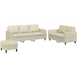  3-dijelni set sofa s jastucima krem od umjetne kože | shoptok.hr