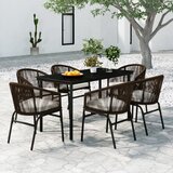  7-dijelni vrtni blagovaonski set smeđi | shoptok.hr