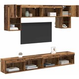  TV zidne jedinice s LED-om 6 kom. Staro drvo Konstruirano drvo | shoptok.hr