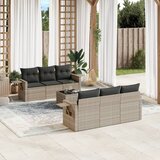 vidaXL 7-dijelni set vrtnih sofa svjetlosivi od poliratana | shoptok.hr