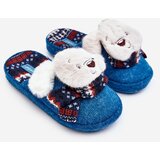 Kesi Children's slippers with thick soles with teddy bear, blue, Dasca cene