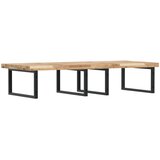  Zidna polica za umivaonik od čelika i masivnog bagremovog drva Smeđa 140 x 60 x 4 cm | shoptok.hr