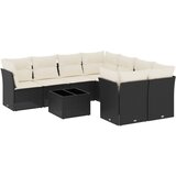  9-dijelni set vrtnih sofa s jastucima crni od poliratana | shoptok.hr