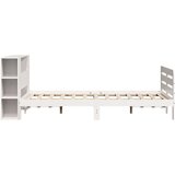 vidaXL Posteljni okvir brez vzmetnice bel 150x200 cm trdna borovina | Shoptok.si
