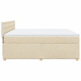  Krevet s oprugama i madracem krem 200 x 200 cm od tkanine | shoptok.hr