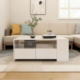 vidaXL Klubska mizica visok sijaj bela 102x55x42 cm konstruiran les Cene