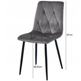 Libra stolica - tamnosmeđi baršun / crne noge x 3 | shoptok.hr