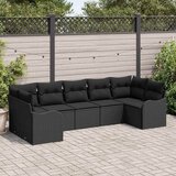  Sjedeća garnitura za vrt 7 kom. Crna Poli ratan 121 x 61,5 x 69 cm | shoptok.hr
