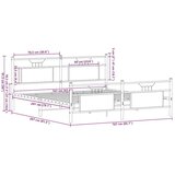 vidaXL Kovinski posteljni okvir brez vzmetnice rjavi hrast 160x200 cm | Shoptok.si