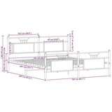 vidaXL Metalni okvir kreveta bez madraca smeđa boja hrasta 160x200 cm | shoptok.hr