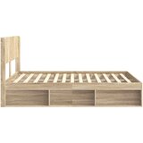  Krevetna konstrukcija s pohranom i uzglavljem Hrast sonoma Smeđa 140 x 190 cm | shoptok.hr