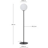 Kave Home Bela/črna stoječa svetilka s steklenim senčilom (višina 165 cm) Brisia – | Shoptok.si