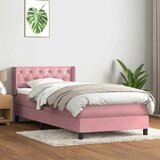 Box spring postelja z vzmetnico roza 80x220 cm žamet, (21792272) | Shoptok.si