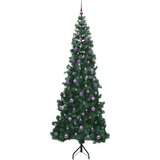 vidaXL Kotično umetno božično drevo Zelena 240 cm PVC in kovina | Shoptok.si