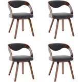 Furnova Jedilni stoli 4 kosi temno sivi ukrivljen les in blago, (21950227) | Shoptok.si