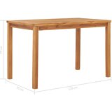 Vrtni blagovaonski stol 120 x 70 x 77 cm od masivne tikovine | shoptok.hr